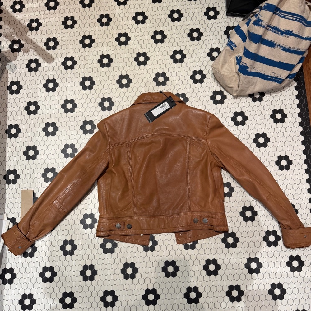 BNWT LAMARQUE Women's Brown Leather Jacket - Picture 2 of 2